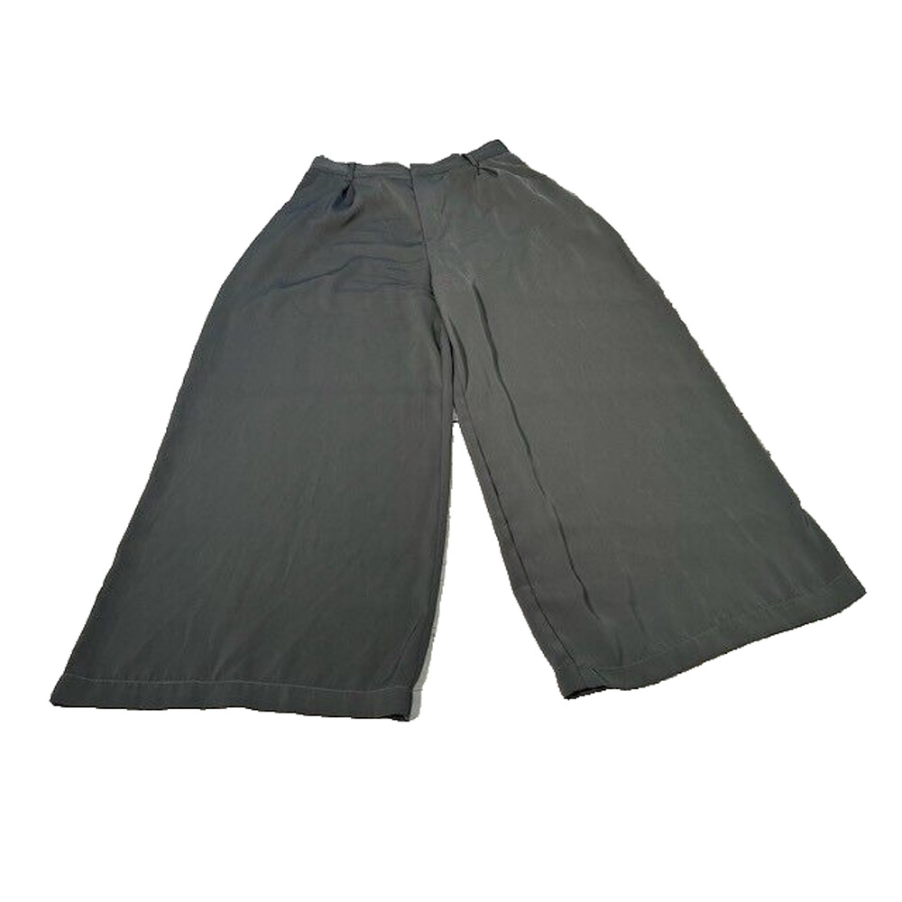 Tronjori Womens Pants‎ Wide Leg Palazzo Trouser Pleated High Waisted Gray Size L
